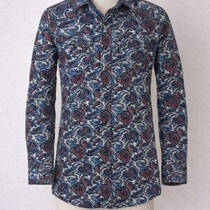 Men's Paisley Button-Down Shirt - Blue and Red